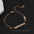 Stainless Steel Initial Letter Charm Rose Gold Jewelry  Anklet